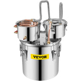 Vevor Moonshine Still 19L Distiller Stainless Steel Water Essential Oils Distiller Copper Tube With Circulating Pump Home Brewing Kit Build-in Thermometer