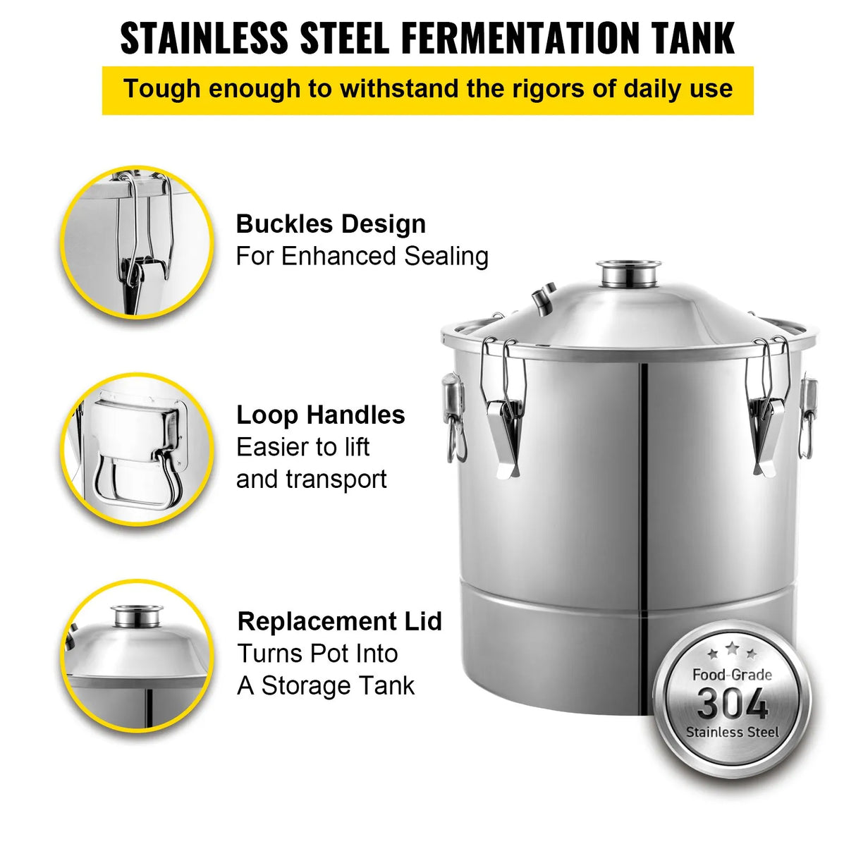 Vevor Alcohol Still 70L Distiller Distillery Kit Home Moonshine Still With Thermometer and Fermentation Tank for Alcohol & Essential Oil Distilling
