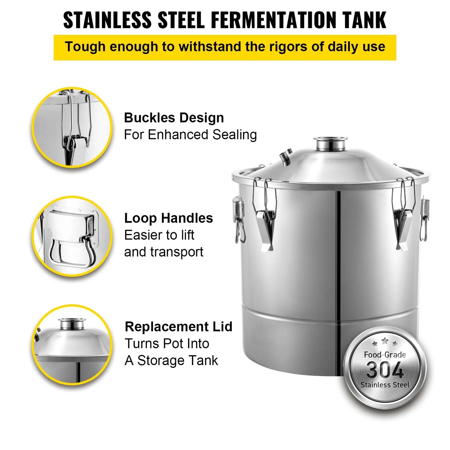 Vevor Alcohol Still 70L Distiller Distillery Kit Home Moonshine Still With Thermometer and Fermentation Tank for Alcohol & Essential Oil Distilling