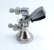 A-type keg coupler with push-in fittings and low profile elbow