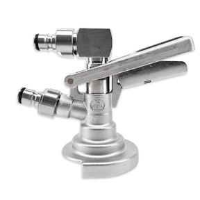 Ball Lock A-Type Coupler for kegerators with low profile elbow