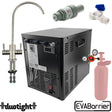 Benchy Sparkling Zero under bench chilled and sparkling water tap kit with dual outlet tap, regulator and hosing