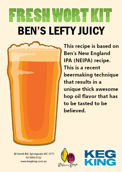 Ben's Lefty Juicy NEIPA fresh wort kit
