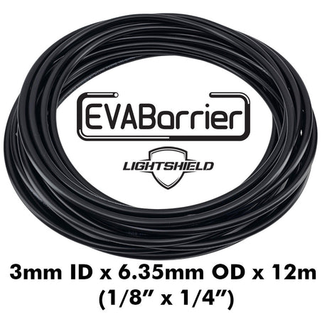 Black Lightshield EVABarrier 3mm ID x 6.35mm OD 12m roll