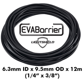 Black Lightshield EVABarrier tubing 6.3mm ID x 9.5mm OD 12m roll
