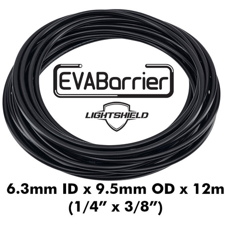 Black Lightshield EVABarrier tubing 6.3mm ID x 9.5mm OD 12m roll