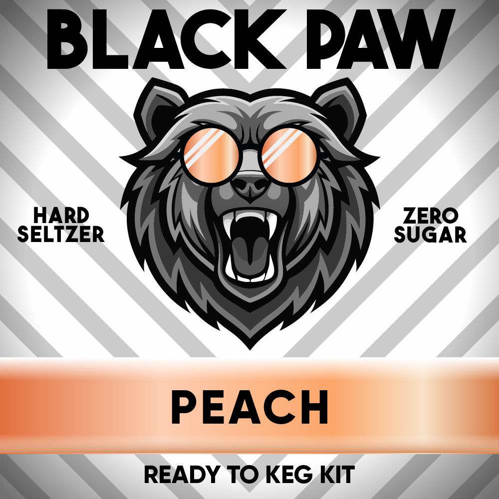 Hard Black Paw Peach Seltzer Zero Sugar ready to keg kit