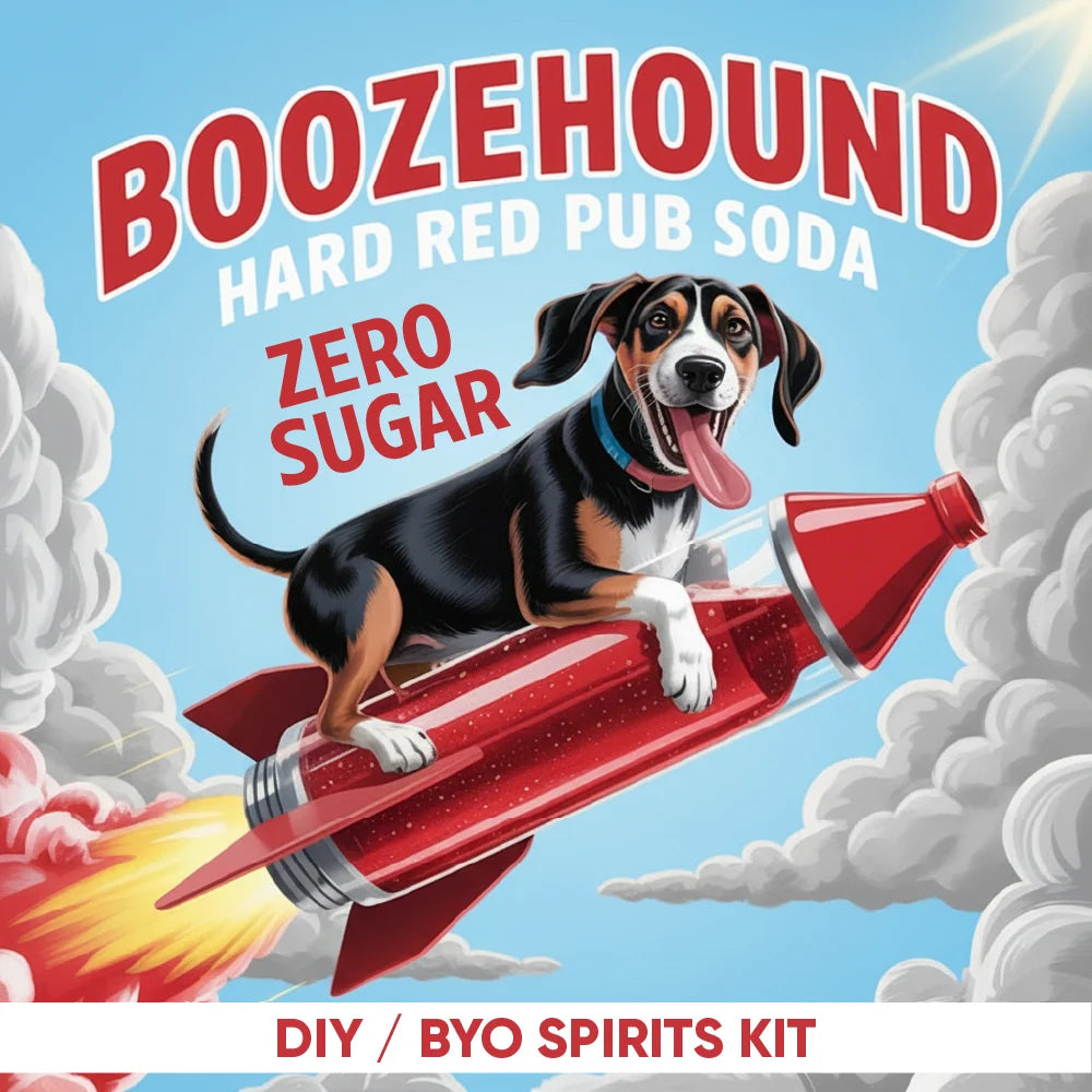Boozehound hard red pub soda zero sugar keg kit