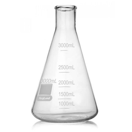 Borosilicate Erlenmeyer conical flask, 3000mL