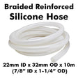 Braided reinforced silicone hose 22mm ID x 32mm OD 10m roll