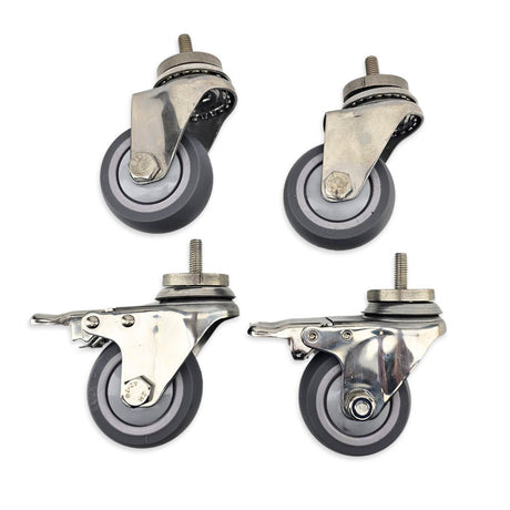 BrewBuilt X Series 3 Inch SS TPR Caster Wheel Set