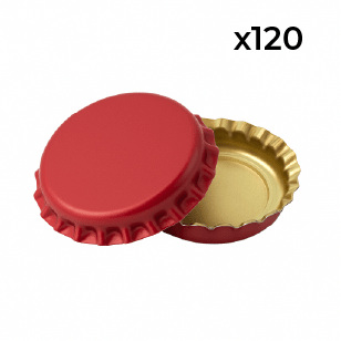 Red crown seal bottle caps, 120 pack