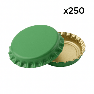 Green crown seal bottle caps, 250 pack