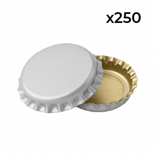 Silver crown seal bottle caps, 250 pack