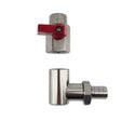 BrewZilla sight glass stainless steel ball valve and elbow connection kit
