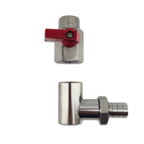 BrewZilla sight glass stainless steel ball valve and elbow connection kit
