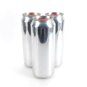 Carton of 500mL silver aluminium beverage cans