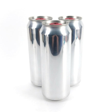 Carton of 500mL silver aluminium beverage cans