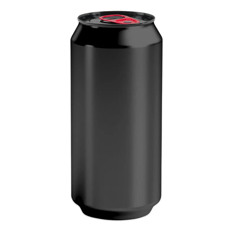 Box of 500mL black full aperture aluminium cans
