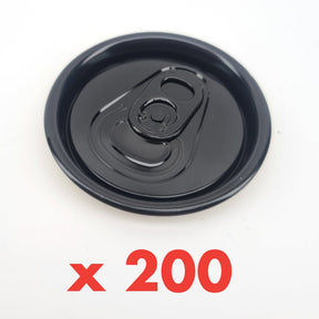 Sleeve of black B64 aluminium can lids
