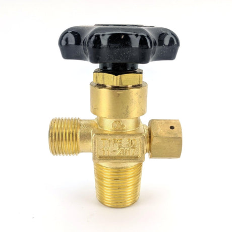 CO2 cylinder valve with RPV