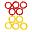 10 pack of colour coded silicone post O-rings for ball lock kegs