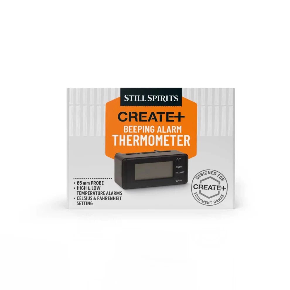 Create+ Beeping Alarm Thermometer & Bracket - Distillery King Australia