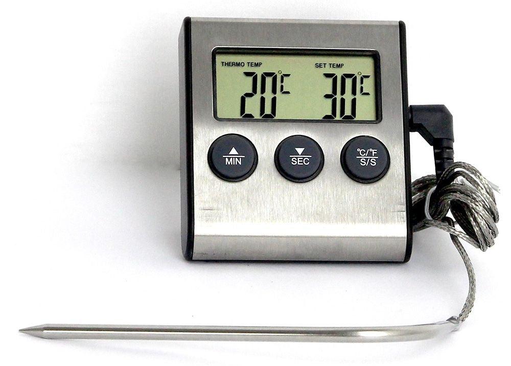 Digital oven thermometer with probe and alarm