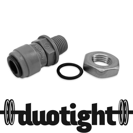 duotight 8mm bulkhead fitting with 1/4 inch male thread for thermowell