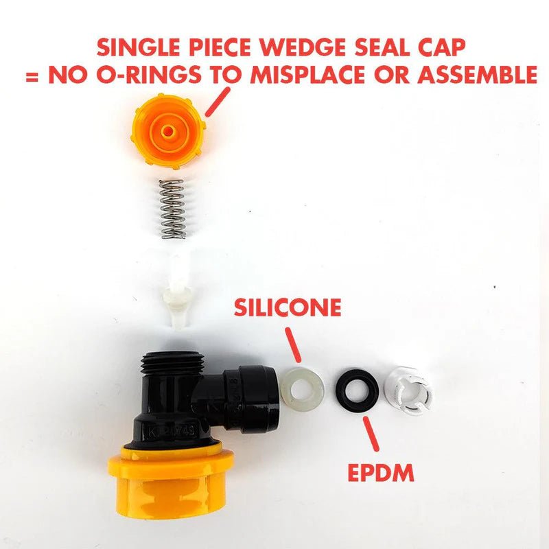 duotight 8mm (5/16) x Ball Lock Disconnect - (Black + Yellow Liquid) - Distillery King Australia