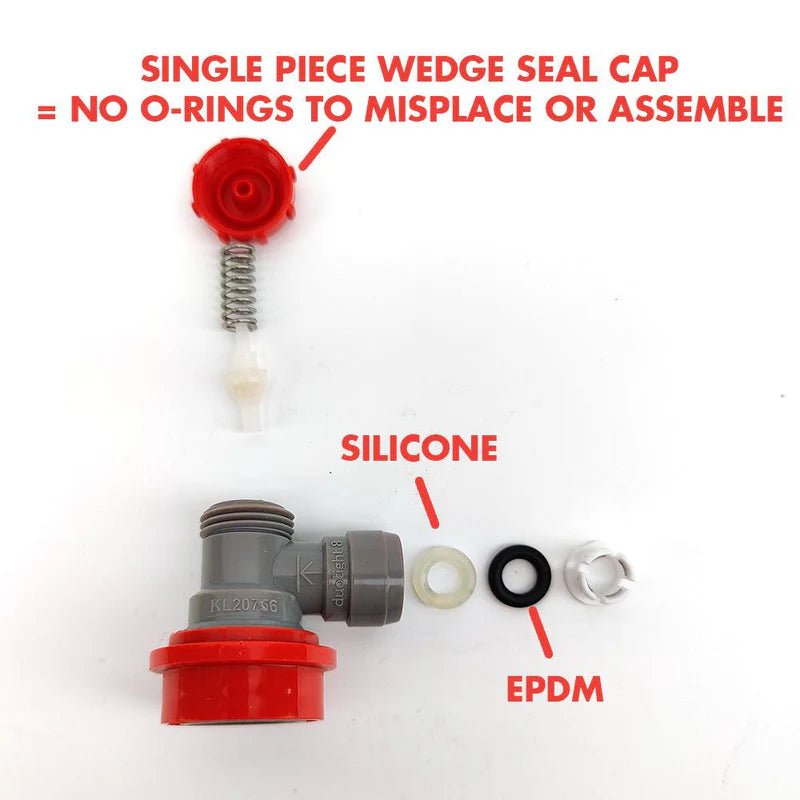 duotight 8mm (5/16) x Ball Lock Disconnect - (Grey + Red Gas) - Distillery King Australia