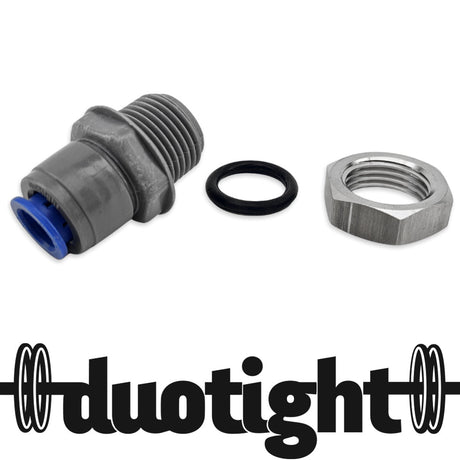 duotight 9.5mm bulkhead fitting with 1/2 inch male thread and locking nut