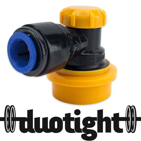 duotight 9.5mm Ball Lock Disconnect Black and Yellow Liquid