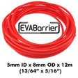 Red EVABarrier 5mm ID x 8mm OD 12m roll
