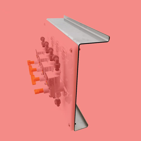 FabLand four tap gas manifold bracket, 1mm stainless steel