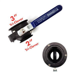 FermZilla 2 inch to 3 inch tri-clover butterfly valve