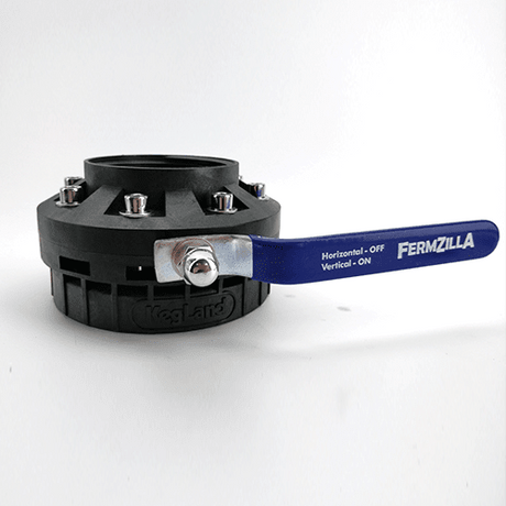 Replacement butterfly valve assembly for FermZilla Conical