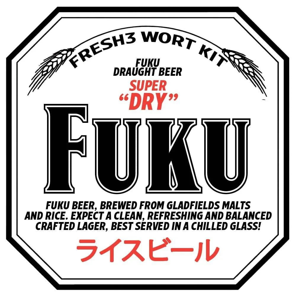Fresh Wort Kit - Fresh3 FUKU Super Dry - Craft Lager - Distillery King Australia