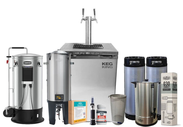 G30v3 STARTER PLUS BREWERY: Grainfather G30v3 + Counterflow Chiller Complete Brewery with Conical Fermenter PRO - Distillery King Australia
