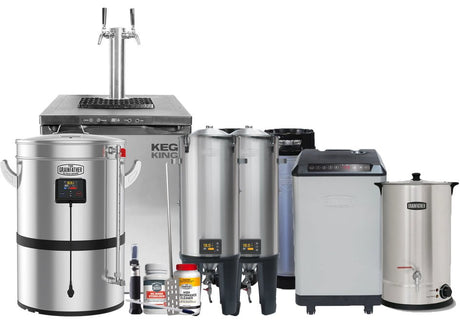 G40 STARTER PRO BREWERY: Grainfather G40 Complete Brewery with 2x Conical Fermenters PRO & Glycol Chiller + Free Electric Grain Mill - Distillery King Australia