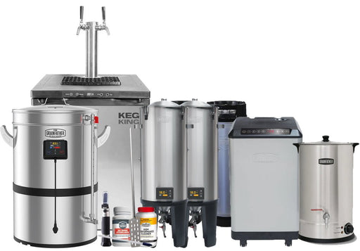 G40 STARTER PRO BREWERY: Grainfather G40 Complete Brewery with 2x Conical Fermenters PRO & Glycol Chiller + Free Electric Grain Mill - Distillery King Australia