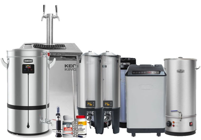 G70v2 STARTER PRO BREWERY: Grainfather G70v2 Complete Brewery with 2x GF30 Conical Fermenters PRO, Glycol Chiller, 40L Sparge Water Heater + Free Electric Grain Mill - Distillery King Australia