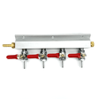 4-way gas manifold splitter with 6mm barb