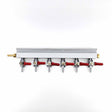 6-way gas manifold splitter with 6mm barb
