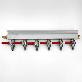 6-way gas line manifold splitter with MFL thread