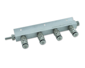 4 Way Gas Line Manifold Splitter - Ball Lock Post