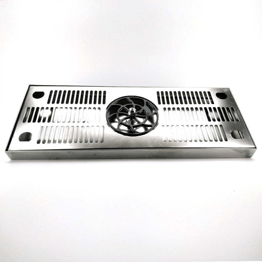 460mm x 180mm glass rinsing drip tray for bar or kegerator setup