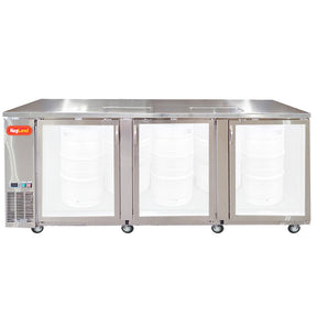 Grand Deluxe 3 stainless steel three door kegerator