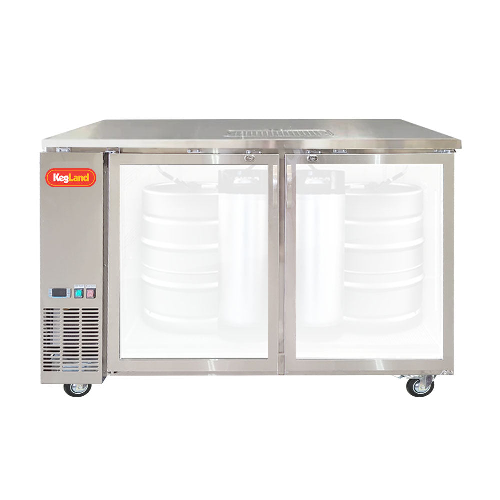 Grand Deluxe 3 stainless steel two glass door kegerator