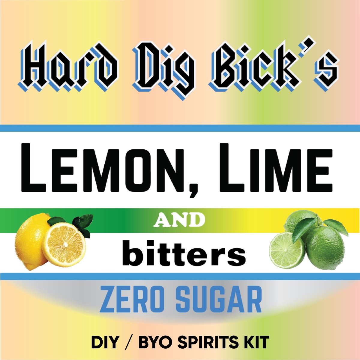 Hard Dig Bick's Lemon Lime and Bitters Zero Sugar DIY BYO keg kit